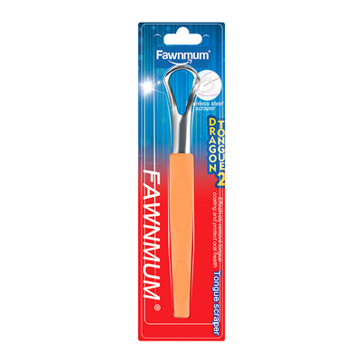 Fawnmum Tongue Scraper Steel Orange