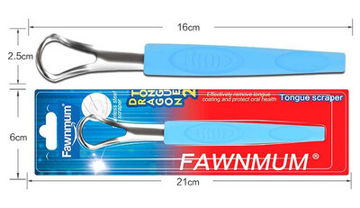 Fawnmum Tongue Scraper Steel Orange