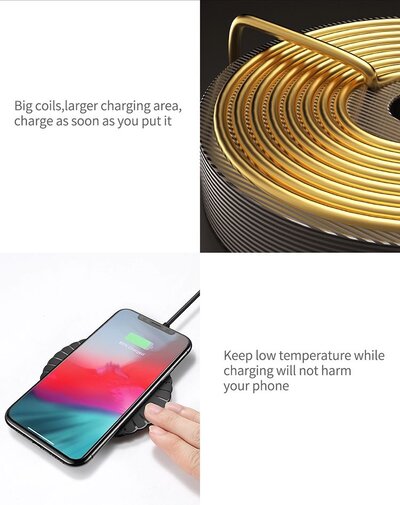 RAXFLY Qi Wireless Fast Charger 10W (IPX5) Black