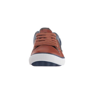 UNIONBAY Kids Ayden Low Top Sneaker 34 (Navy/Brown)