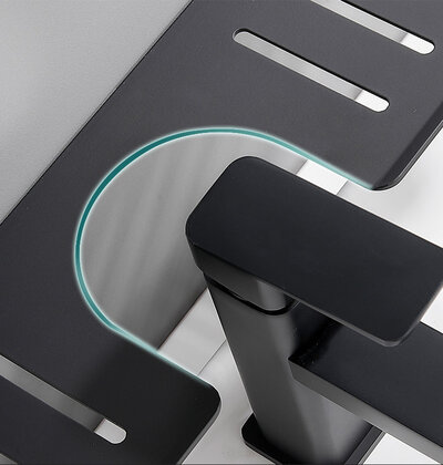 IwConcept BathRack Loft-50cm Notch Black