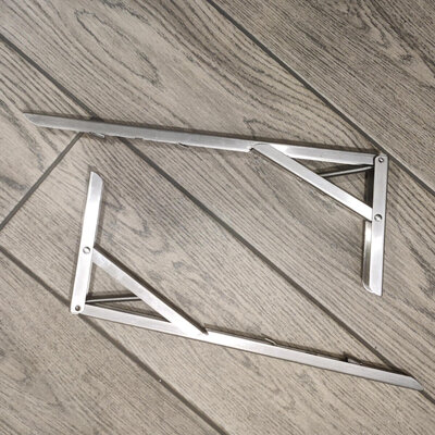 ZUOGANG Fold Bracket F14 - 34cm (Slim) Silver 2pcs