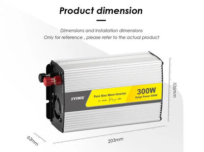 JYINS P-300/600W 12V (pure sine wave)