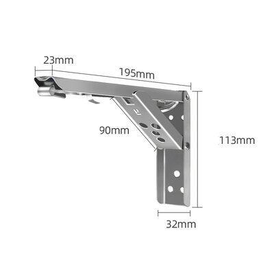 ZUOGANG Fold Bracket F8 - 19.5cm (Slim) Silver 2pcs