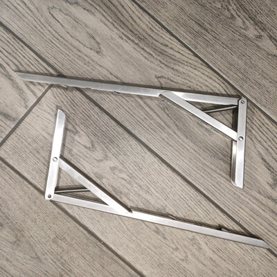 ZUOGANG Fold Bracket F14 - 34cm (Slim) Silver 2pcs