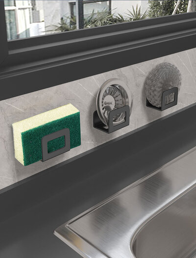 DAXINI Sponge Holder L003 Aluminium 2pcs Black