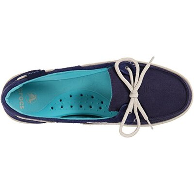 Crocs Walu Boat Shoe 33.5 (Nautical Navy/Stucco)