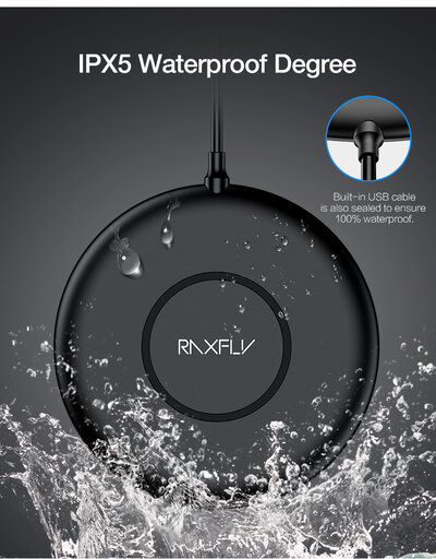 RAXFLY Qi Wireless Fast Charger 10W (IPX5) Black